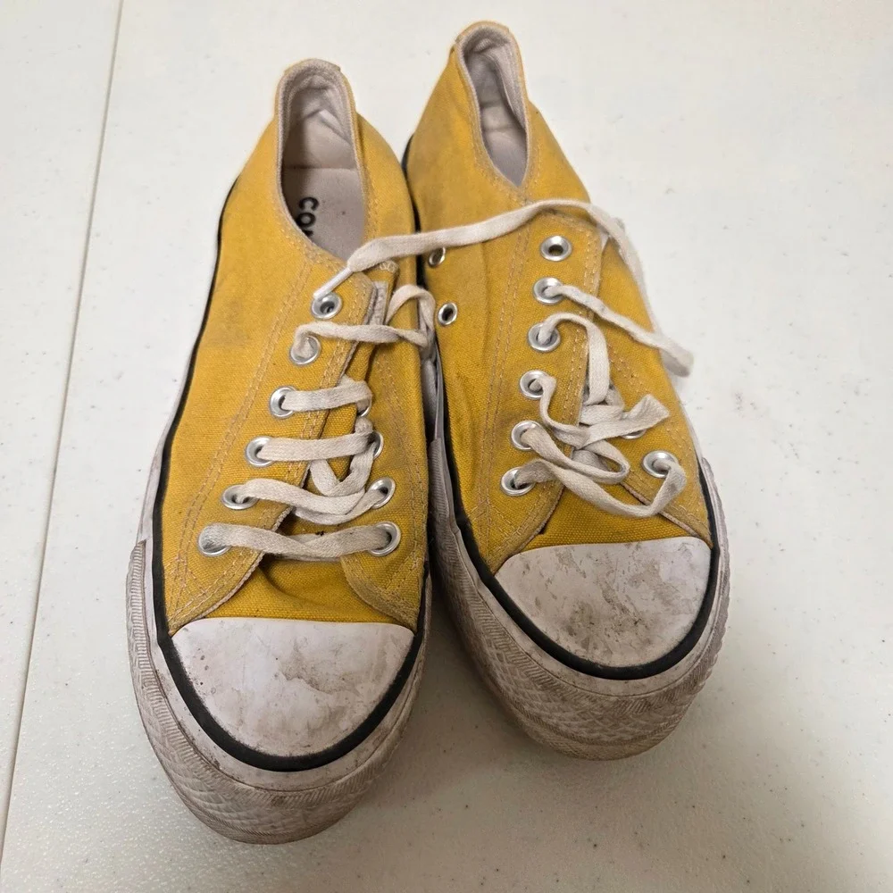 Converse Chuck Taylor All Star Lift Ox Yellow Platform Sneakers Womens 6 A03057F